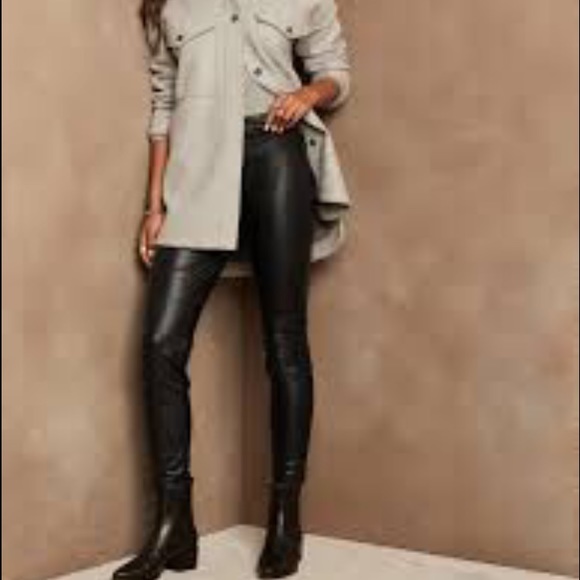 Banana Republic Pants - NWT Banana Republic High Rise Black Vegan Faux Leather Leggings New Petite S L